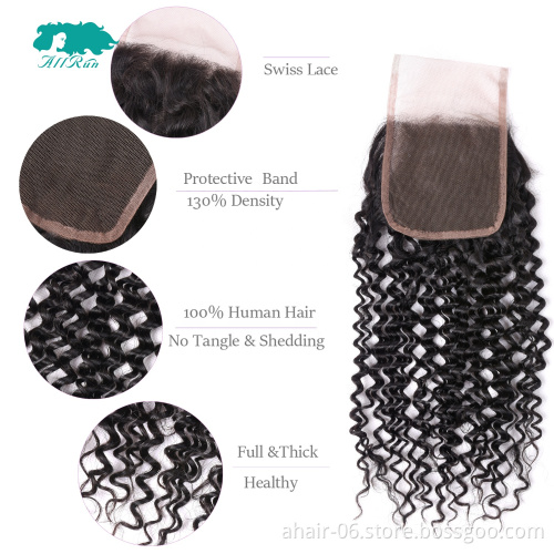 Worth buying natural color brazilian virgin human hair bundles kinky curly with lace frontal closure